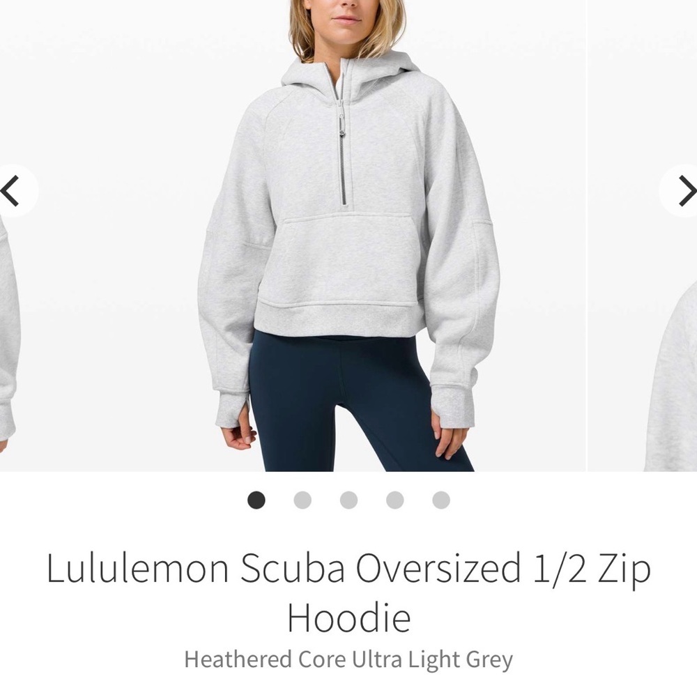 Lululemon Scuba Oversized Half-Zip Hoodie ~ XS/S ~ HC Ultra Light Grey - Picture 10 of 12